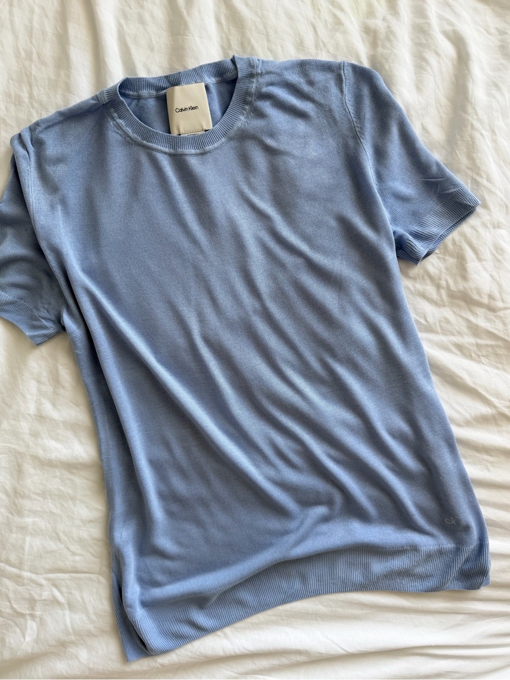 Calvin Klein Soft Sky Blue Short Sleeve Crewneck Tee